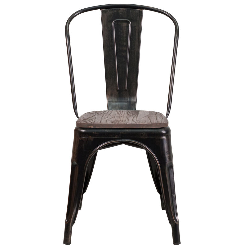 Metal/Wood Colorful Restaurant Chairs image number 8