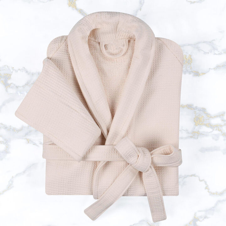 Cotton Waffle Weave Oversized Bathrobe for Men and Women Adults
