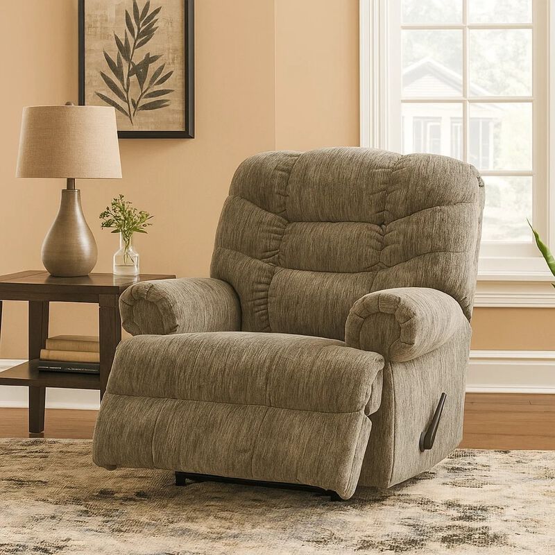 Mikey Manual Recliner Chair, Zero Wall, Plush Taupe Polyester Velvet image number 6