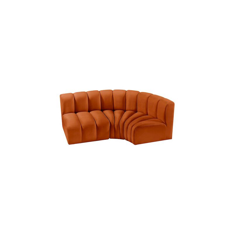 Meridian Furniture Arc Cognac Velvet Modular Sofa