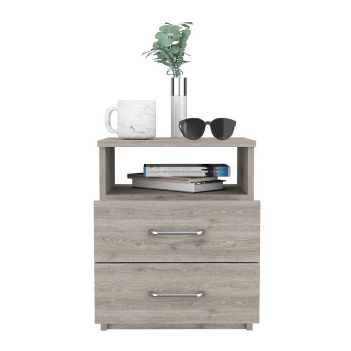 Homezia Modern and Stylish Light Grey Particle Bedroom Nightstand