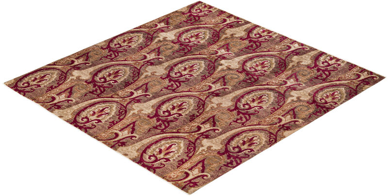 Suzani, One-of-a-Kind Hand-Knotted Area Rug  - Brown,  8' 10" x 9' 2" image number 8