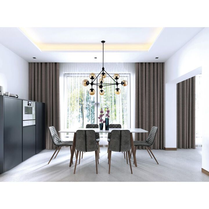 Glow 10 Light Chandelier With Black Finish