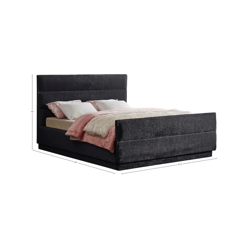 Meridian Furniture Paxton Black Chenille Fabric Full Bed
