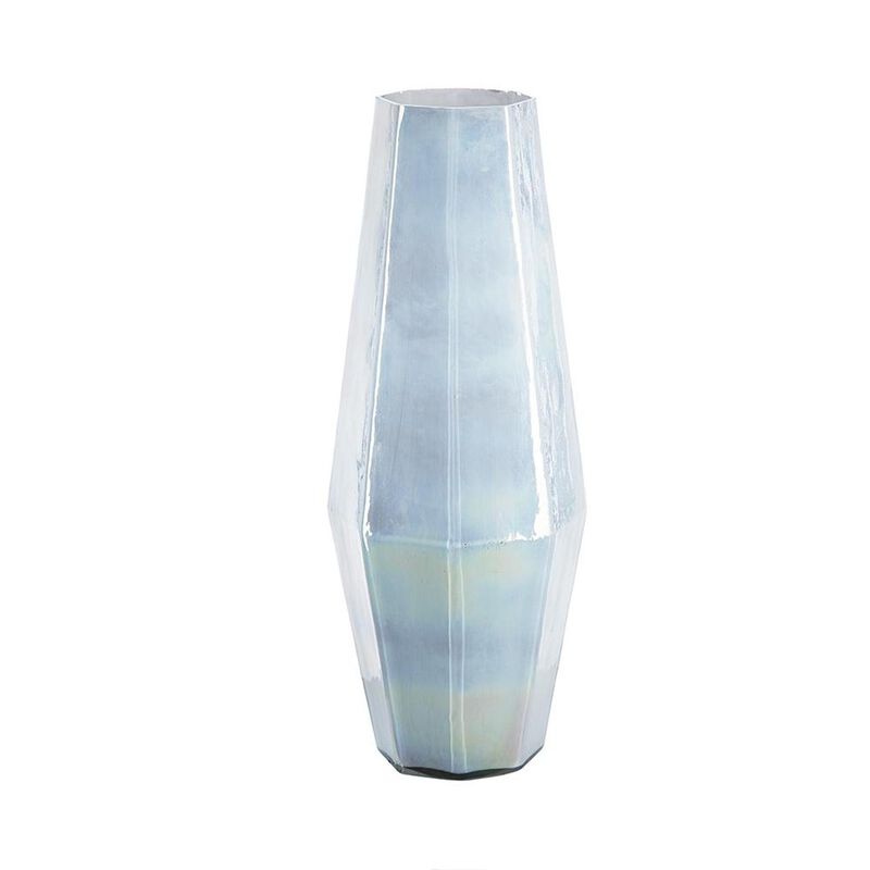 HomeRoots 20" Blue And Opal Glass Cylinder Table Vase image number 0
