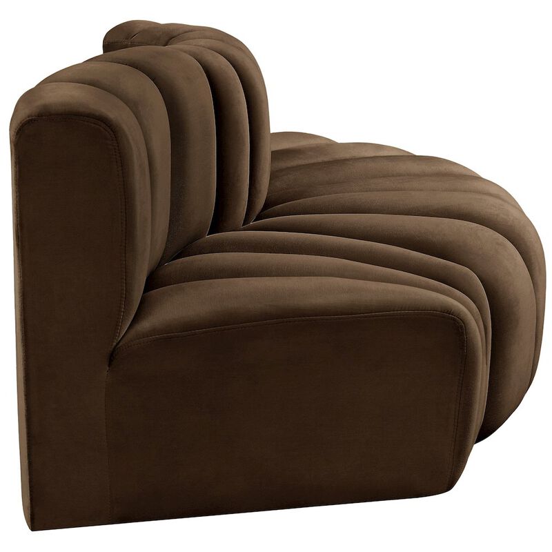 Meridian Furniture Arc Brown Velvet Modular Sofa