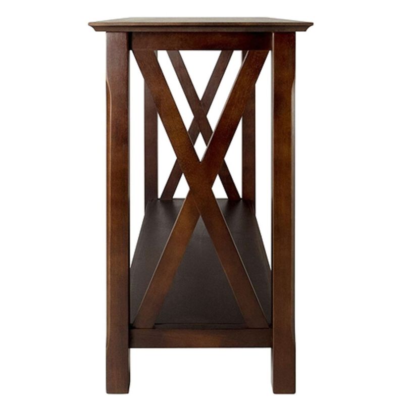 Wood Console Table with Bottom Shelf – Versatile Storage Table for Living Room or Office