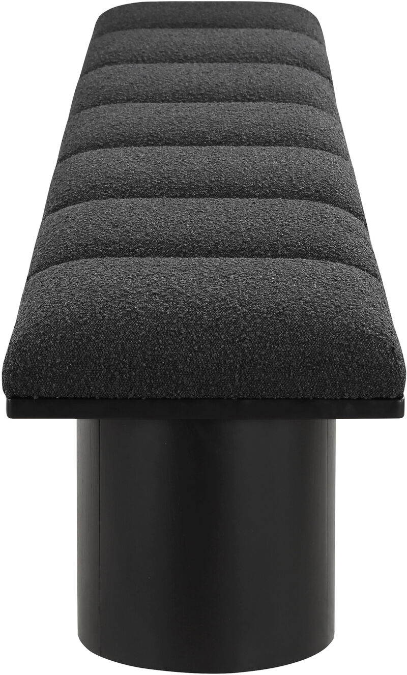 Meridian Furniture Pavilion Black Boucle Fabric Bench