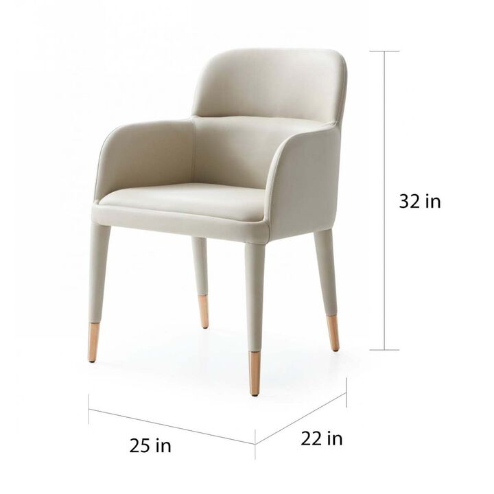 Cortina Modern Beige Eco-leather Dining Armchair