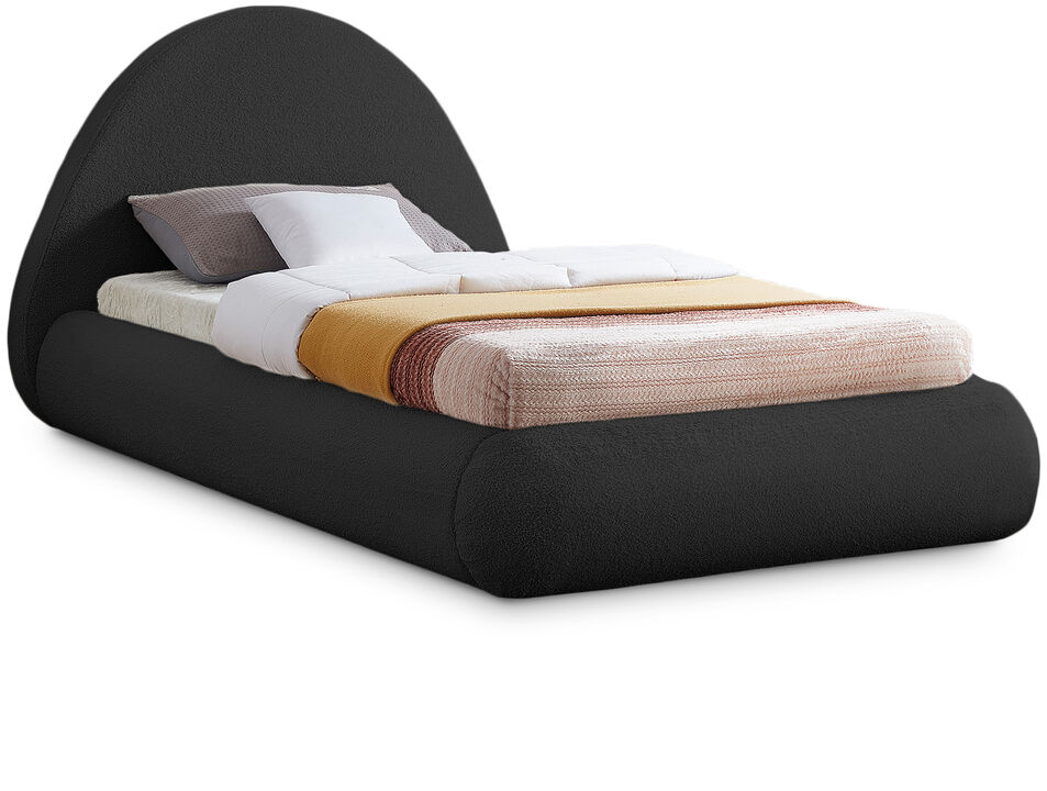 Meridian Furniture Rudy Black Teddy Fabric Twin Bed