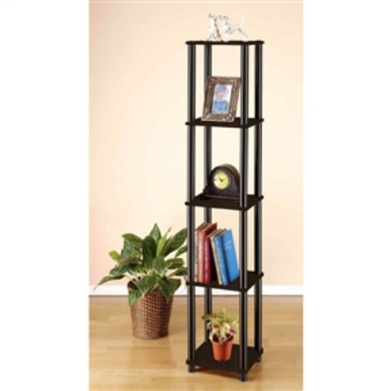 5-Tier Square Corner Display Shelf Bookcase for Storage and Decor