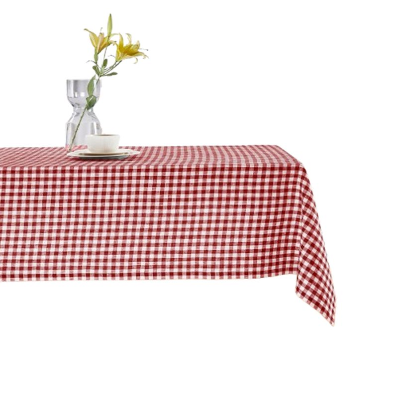 Solino Home Gingham Check 100% Linen Tablecloth &ndash; Handcrafted, Machine Washable, Perfect for Holiday and Everyday Dining