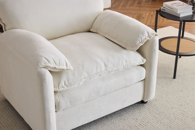 Merax Chenille Reading Armchair Accent Chair for Modern Living Room