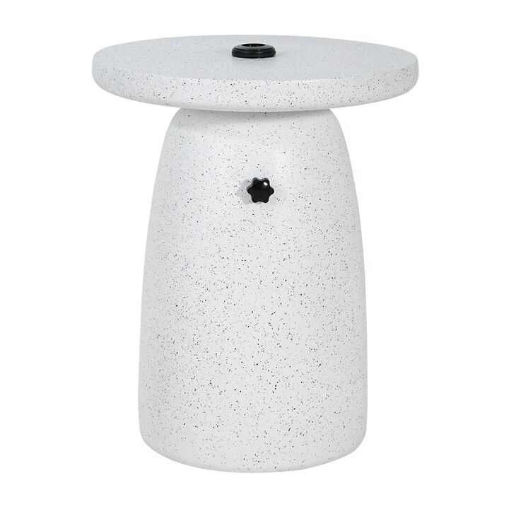 Christopher Knight Home Rysa Patio Lightweight Concrete Side Table with Umbrella Hole and Sand-Filling Design