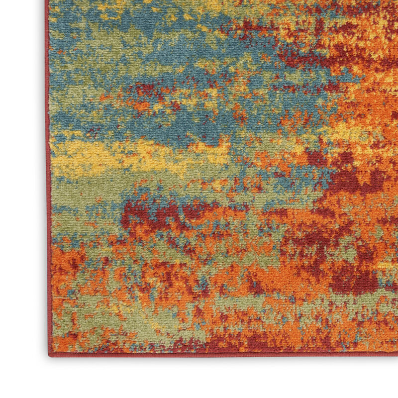 HomeRoots Abstract Indoor Outdoor Area Rug image number 4