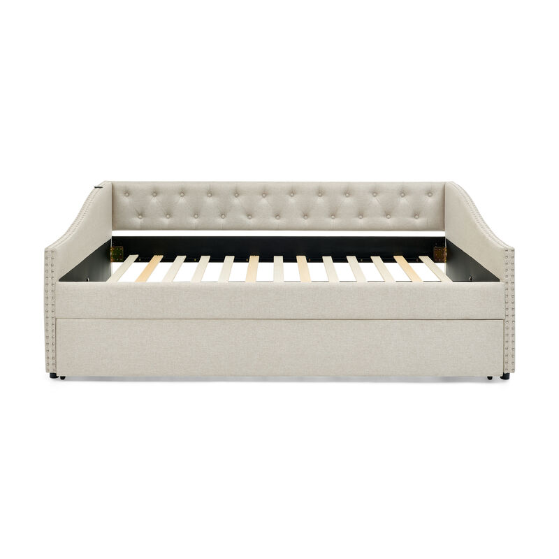 Cospeb Tufted Upholstered Daybed image number 0