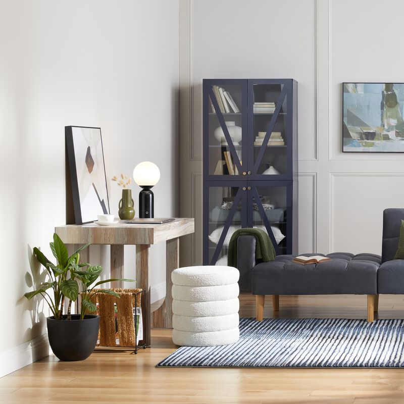 Mila Tall Black Marble LED Table Lamp