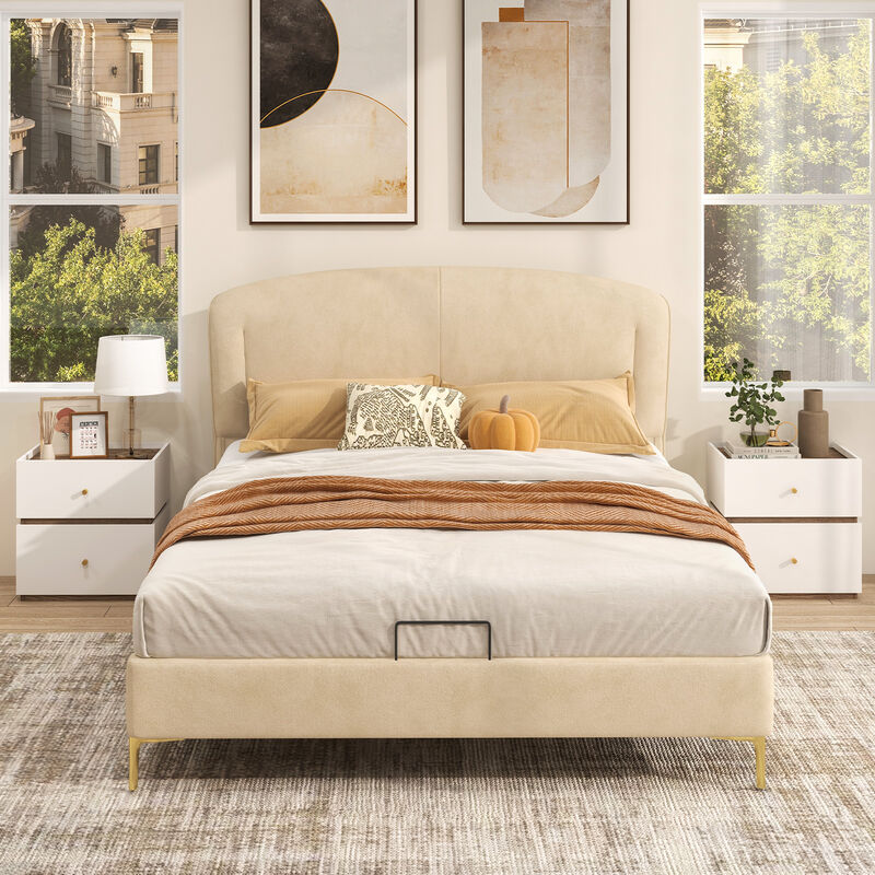 Functional Modern Nightstand with 2 Drawers for Bedroom or Living Room