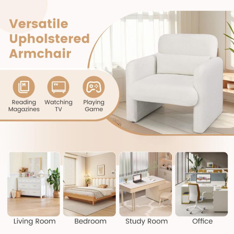 Hivvago Modern Upholstered Chenille Accent Chair with Removable Lumbar Pillow