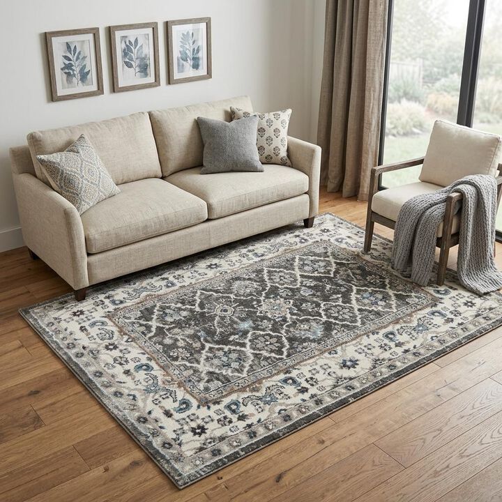 HomeRoots Floral Power Loom Area Rug