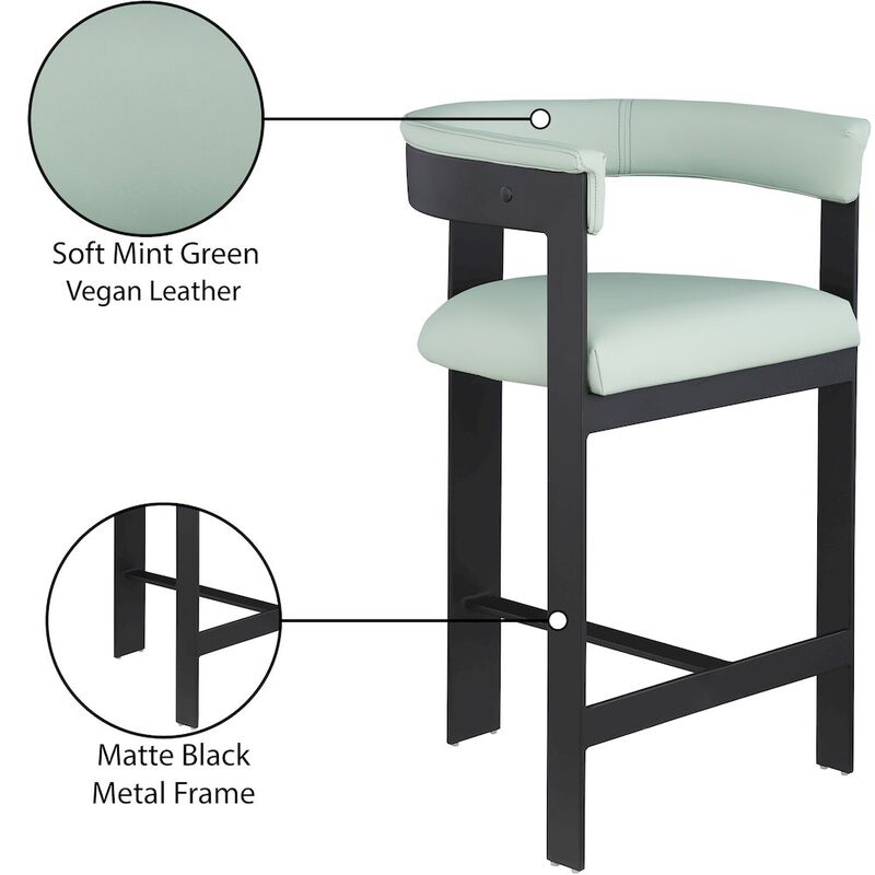 Meridian Furniture Romeo Vegan Leather Counter Stool, Set of 2