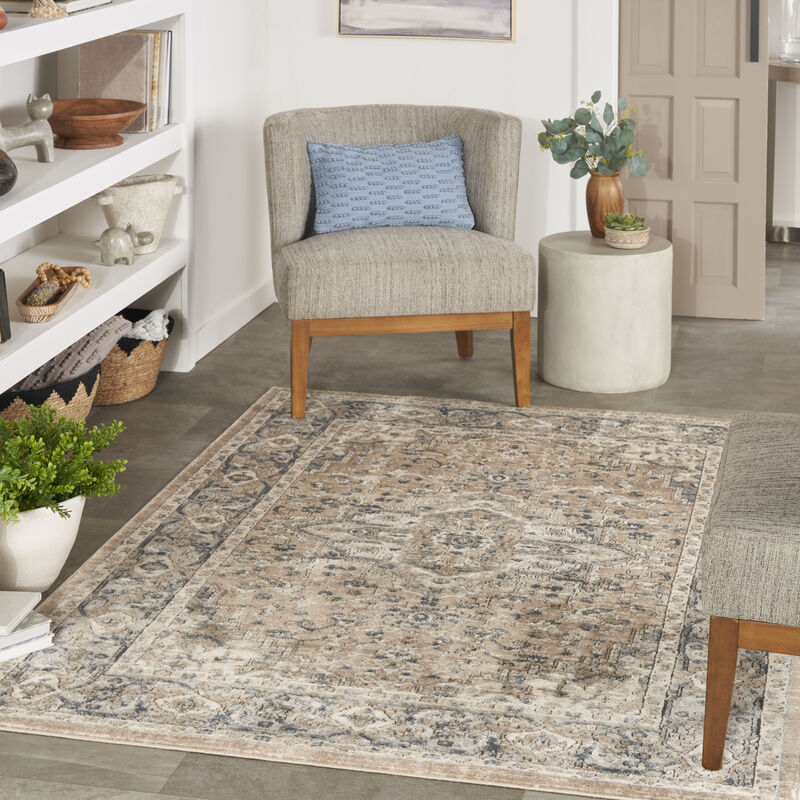 Quarry QUA05 Beige/Gray 3'9" x 5'9" Rug