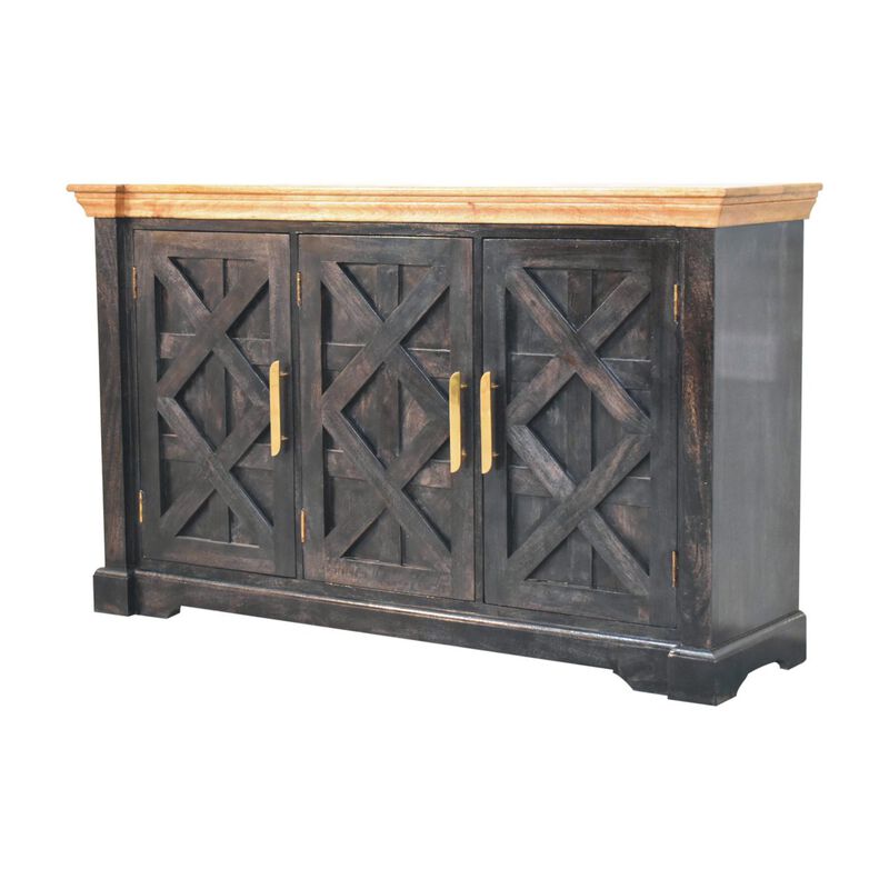 Artisan Furniture Solid Wood Regal Ash Black Rustic Sideboard