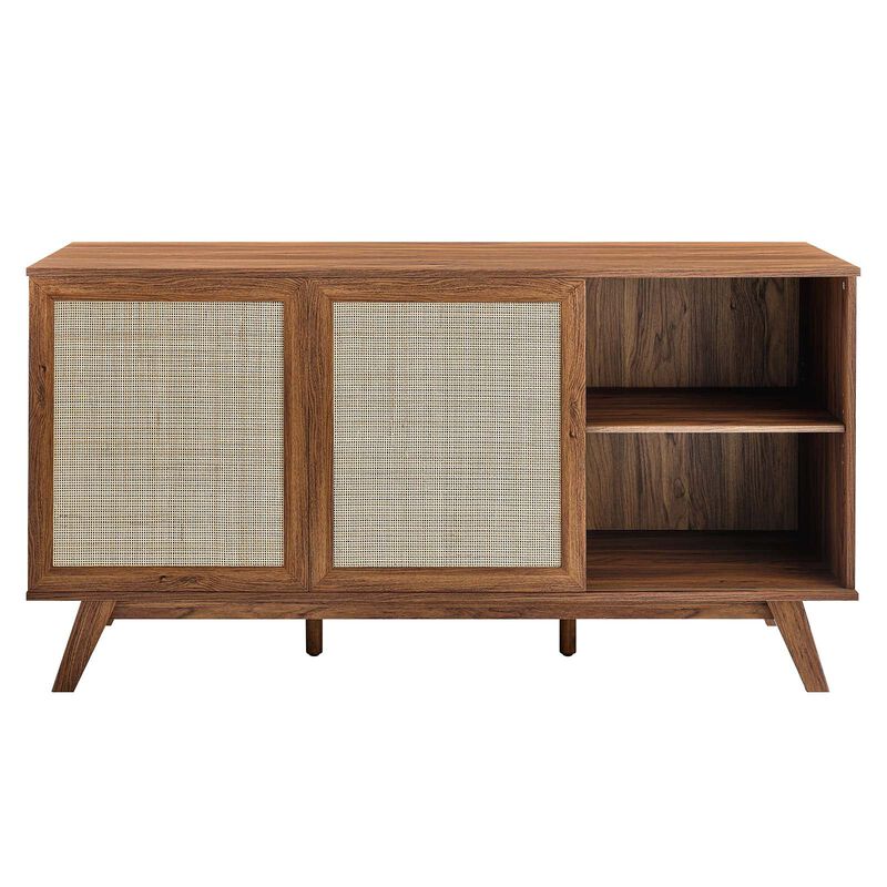 Modway Soma 59" Rattan High TV Stand Sideboard in Walnut image number 5