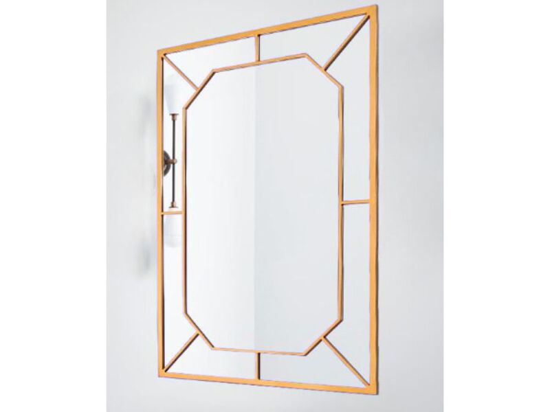 36"x24" Gold Irregular Wall Mirror &ndash; Tempered Glass Modern Accent Decor
