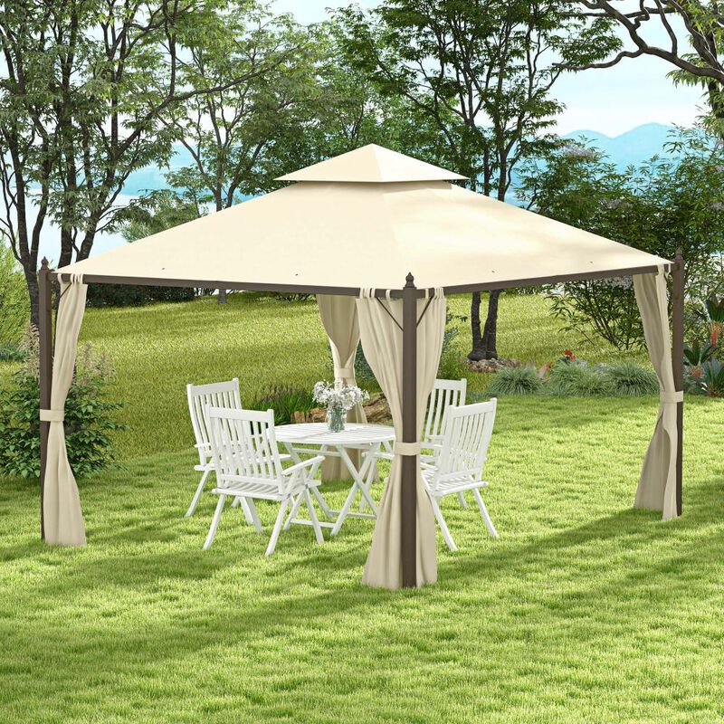 Hivvago 10x12 Patio Gazebo Shelter with Curtains image number 1