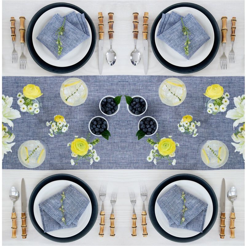 Solino Home 100% Pure Linen Dinner Napkins 20 x 20 Inch Set of 4 | Athena