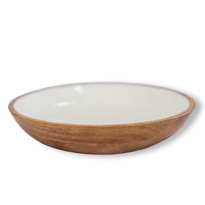 Jeanne Fitz Wood + White Collection Mango Wood Serving Bowl, Large