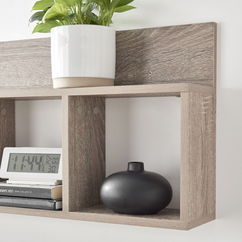 Triple Cubed Floating Shelf with Ledge