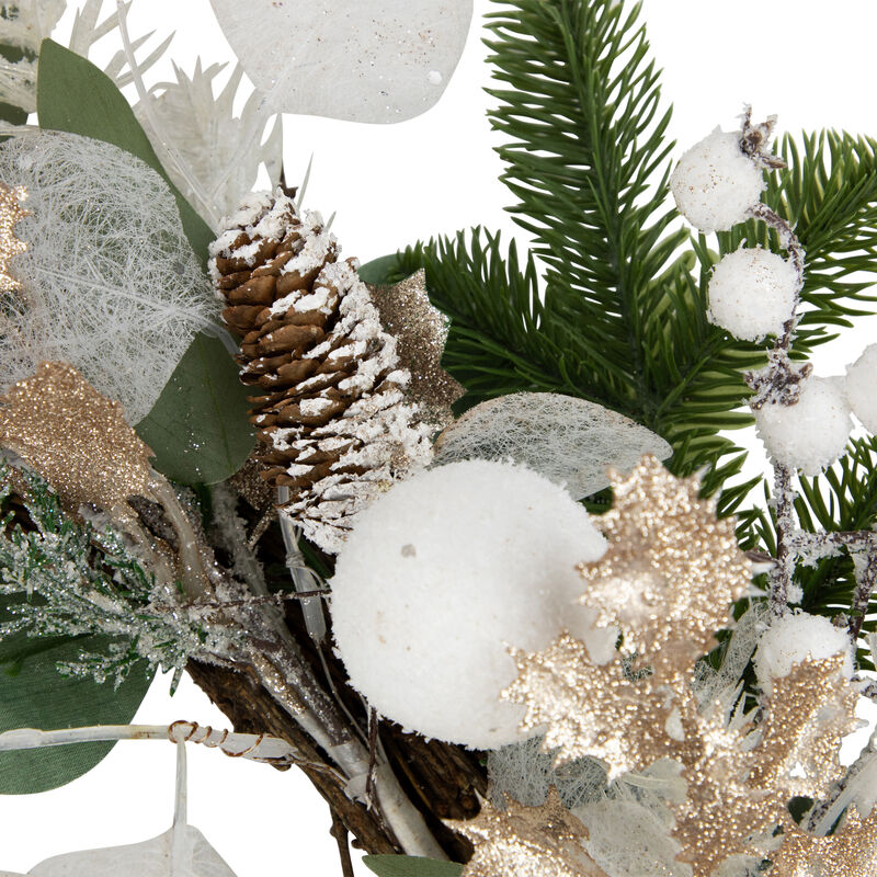 Sage Green and White Artificial Christmas Wreath  24-Inch  Unlit image number 3