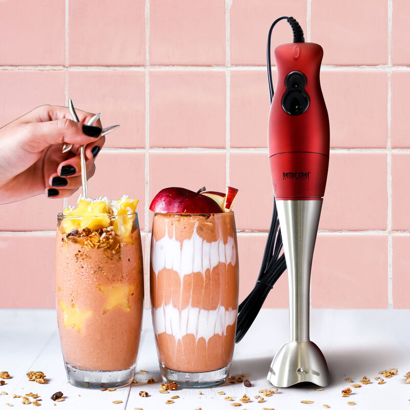Better Chef DualPro Handheld Immersion Blender in Red