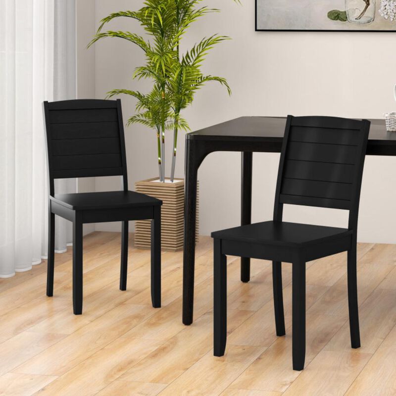 Hivvago Wood Dining Chair Set of 2 Armless Kitchen Chairs with Rubber Wood Legs