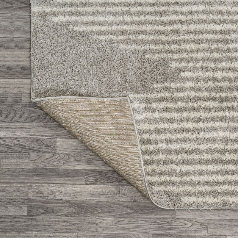Elm Diamond Stripe Geometric Shag Area Rug