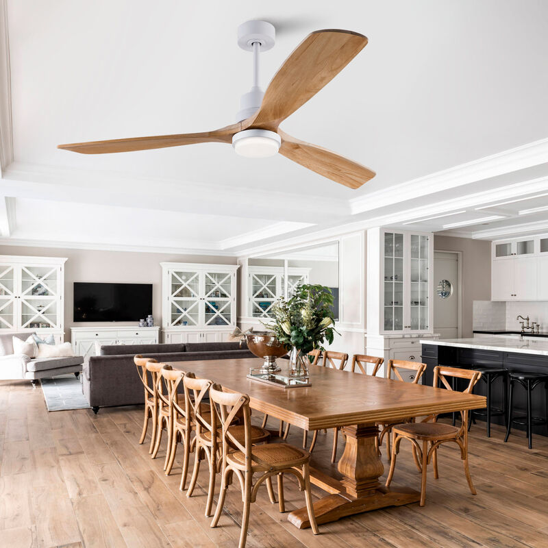 ELEMENT ACE 60 Inch Modern Ceiling Fan With Dimmable LED Light and Remote Control Featuring Solid Wood Blades image number 7