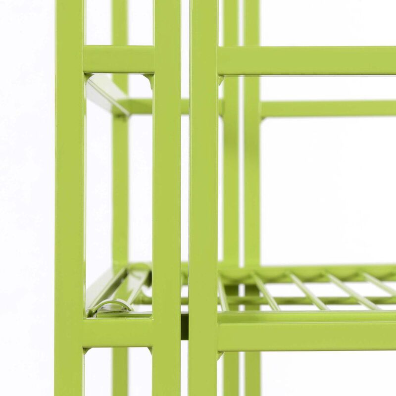 Convenience Concepts Xtra Storage 4 Tier Folding Metal Shelf Lime image number 2
