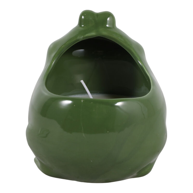 6" Dark Green Frog Candle image number 3