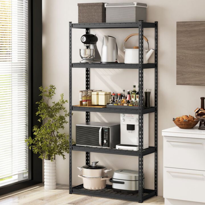 5-Tier Heavy Duty Metal Storage Shelving Unit Adjustable Rack