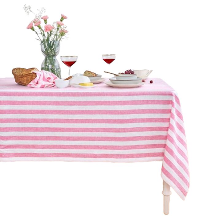 Solino Home 100% Pure Linen Tablecloth | Sorrento Stripe
