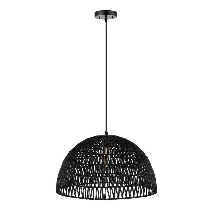 Campana Bohemian Modern Woven Rattaniron LED Pendant