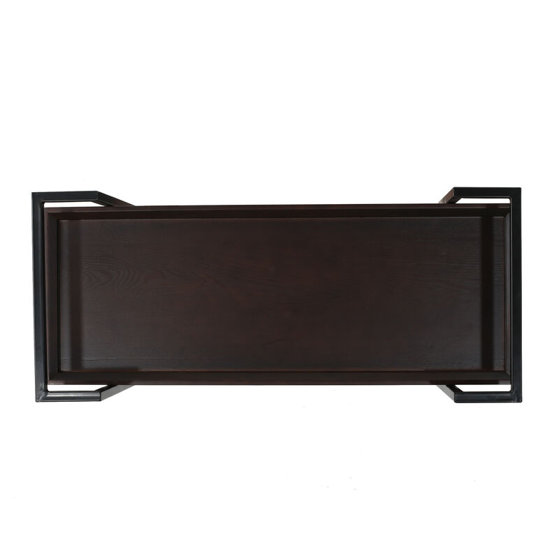 2-Tier Rolling Bar Cart with Wheels, Metal Frame & Glass Shelves