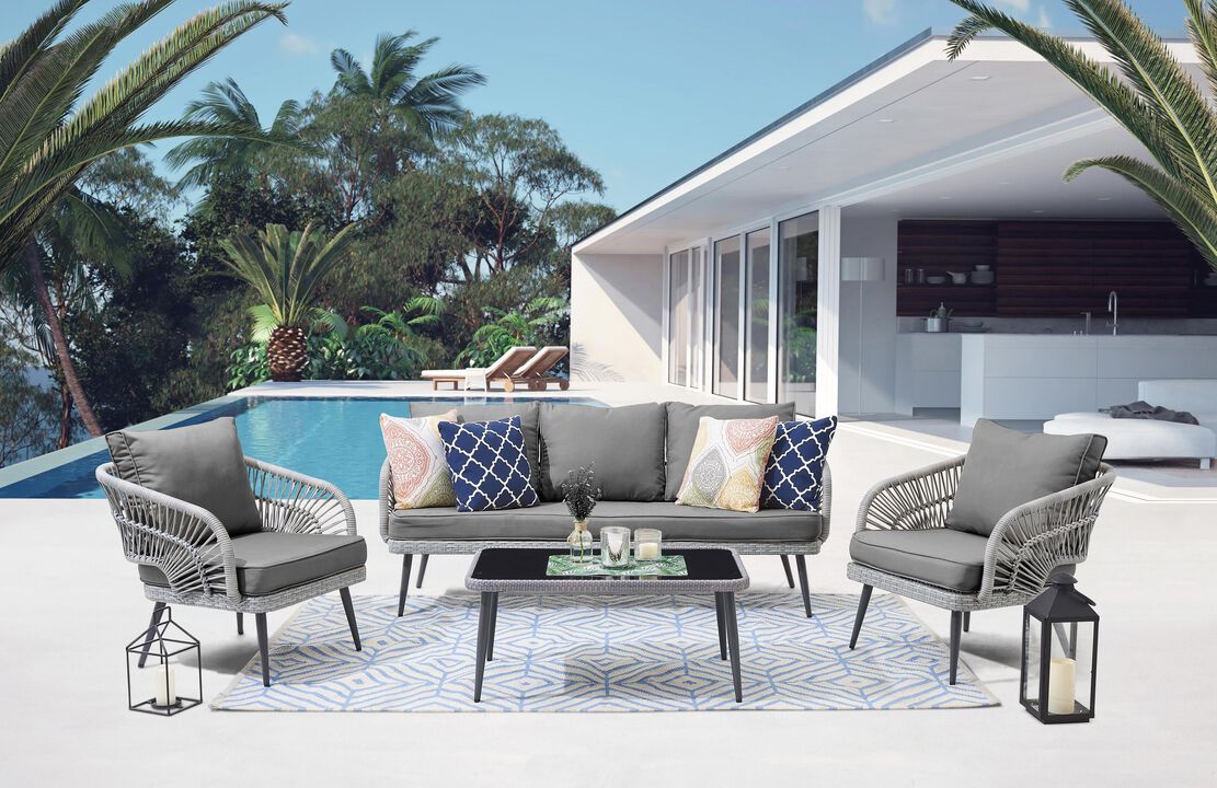 Riviera Gray Sofa Patio Set