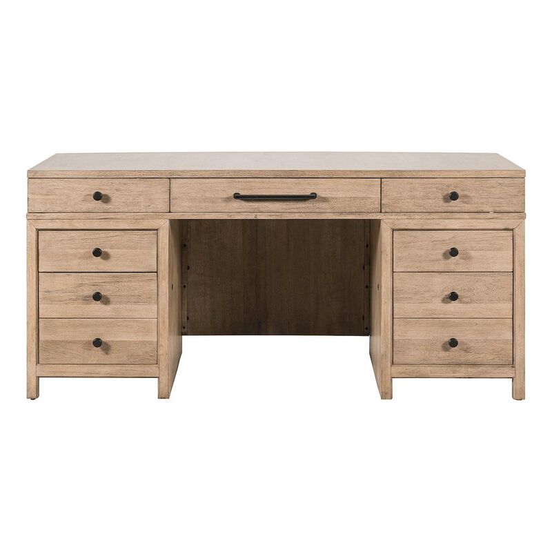 Liberty Furniture Executive Desk with Keyboard Tray Locking File Drawers Home Office Storage image number 2