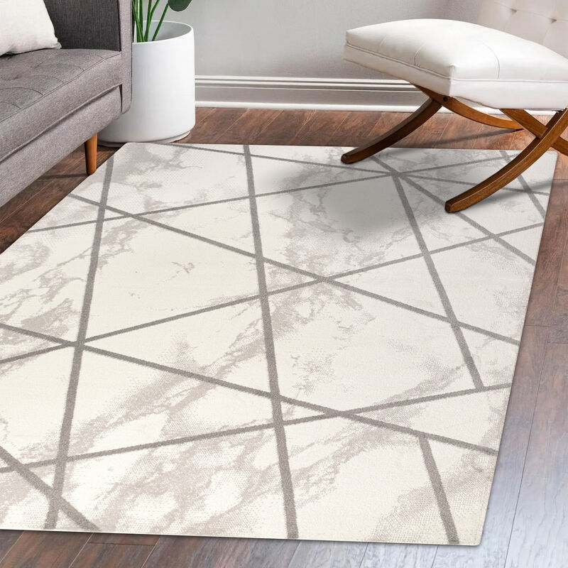 Patras Modern Geometric Marbled Area Rug