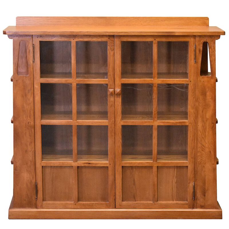 Crafters and Weavers Mission Double Door Bookcase with Side Shelves - Michael's Cherry