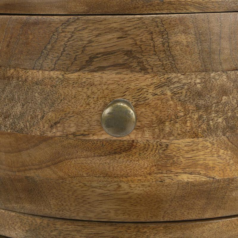 Butler Specialty Company Liam Light Wood End Table with Storage, Light Brown