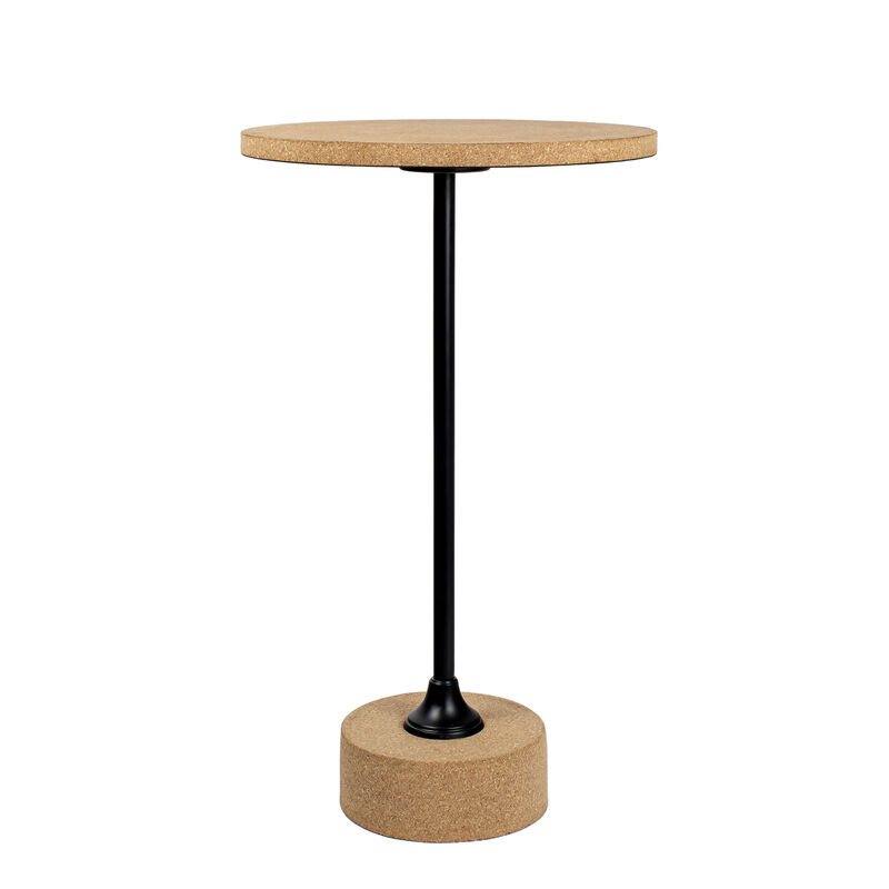 Calix Contemporary Minimalist Metal/Cork Round End Table